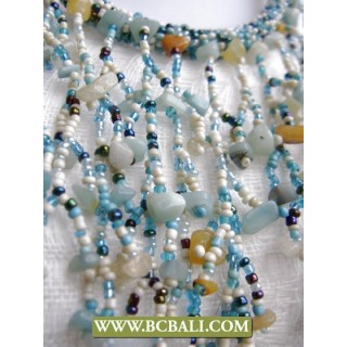 Multi Coloring Casandra Necklaces Beaded with Stone